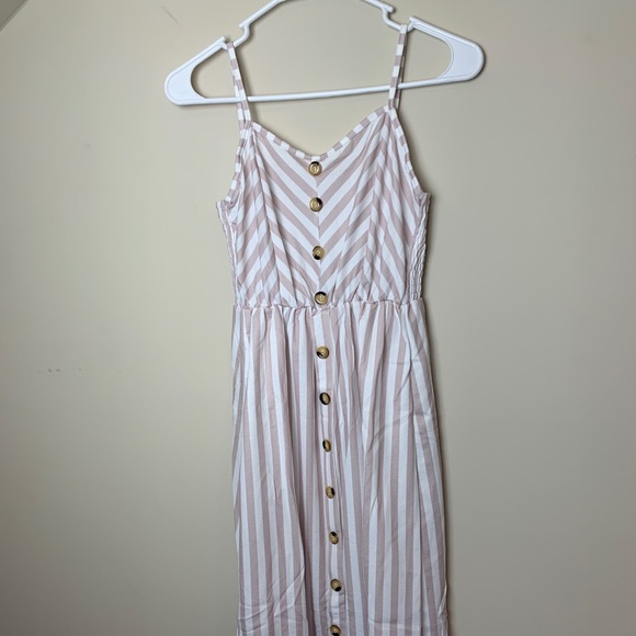 LAST 1! SMALL Striped coffee summer dress - Picture 2 of 12